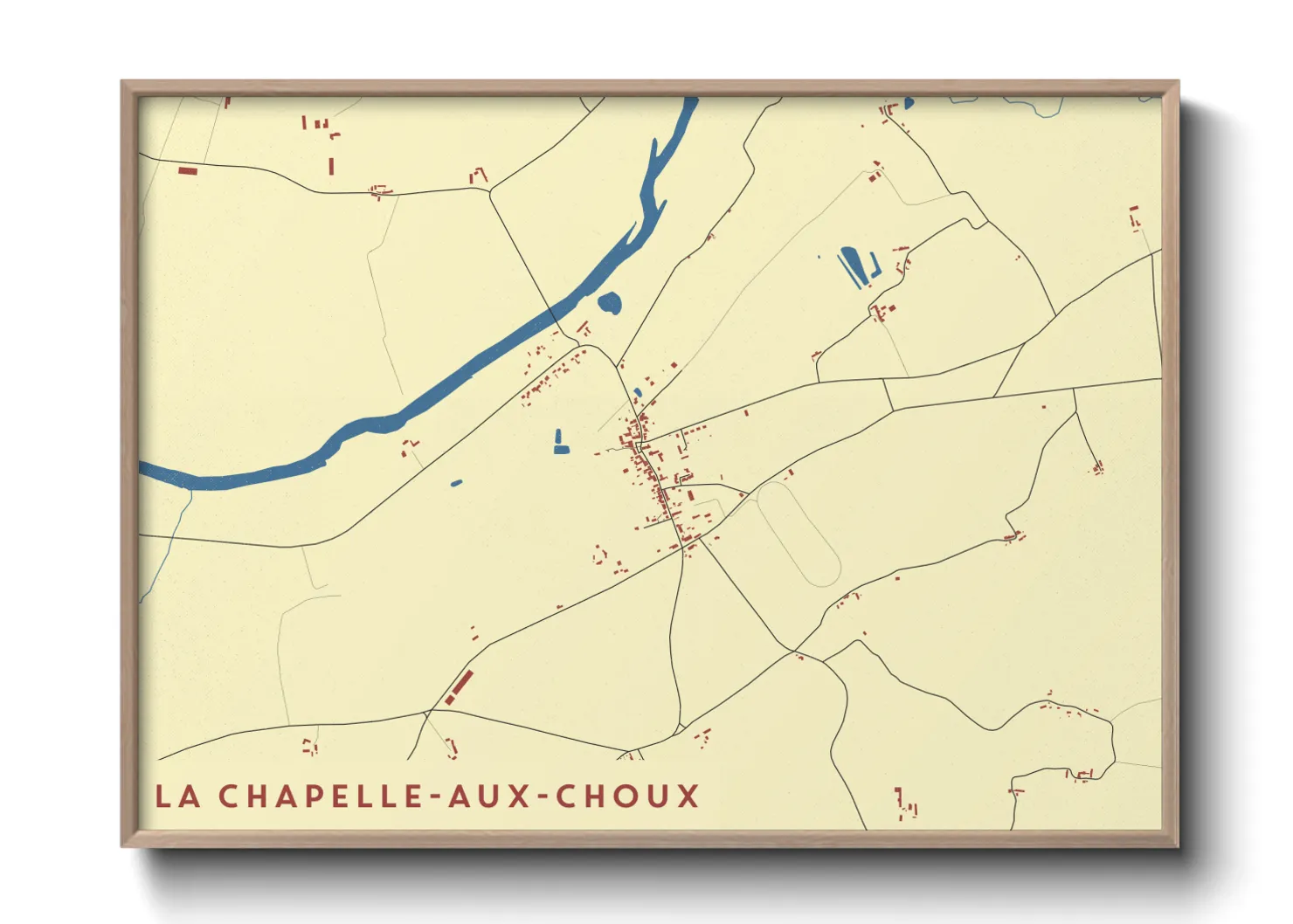 Une affiche de carte sur La Chapelle-aux-Choux