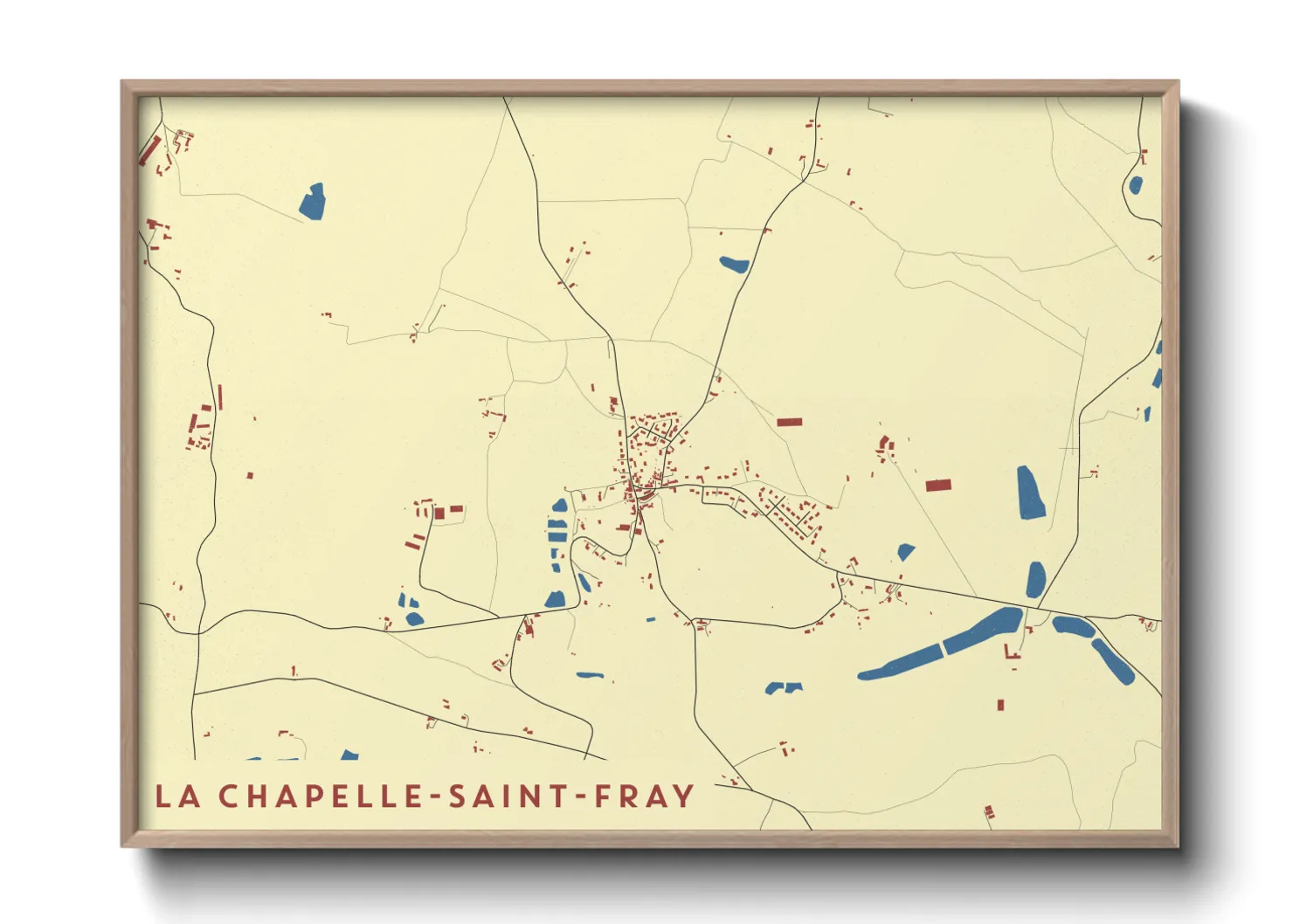Une affiche de carte sur La Chapelle-Saint-Fray