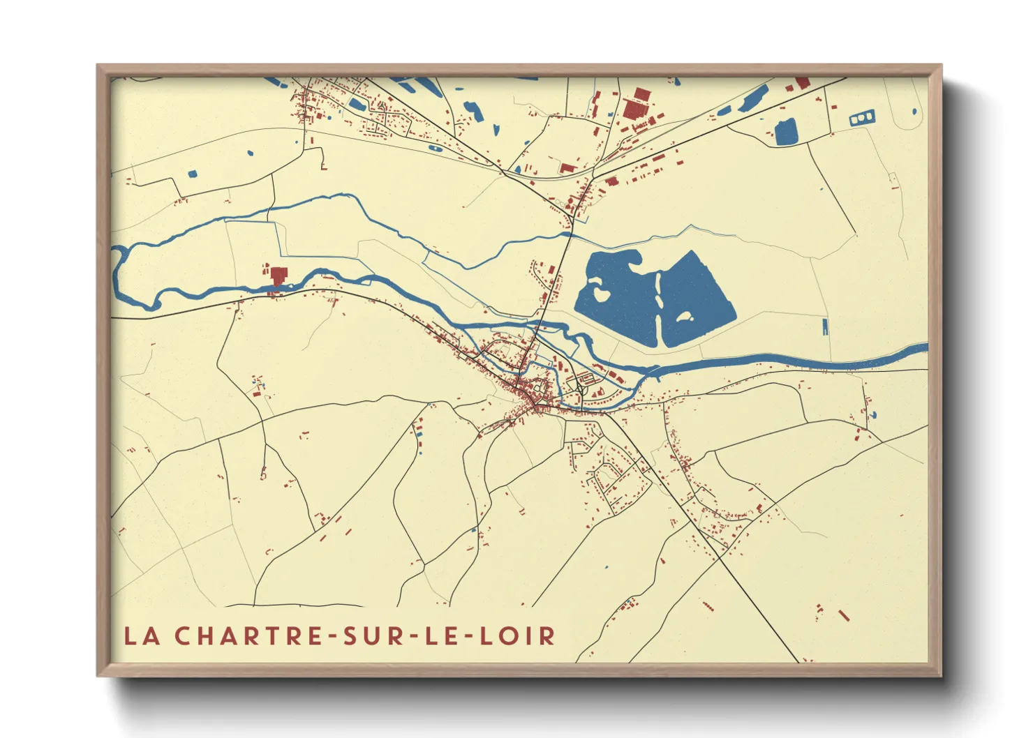 Une affiche de carte sur La Chartre-sur-le-Loir