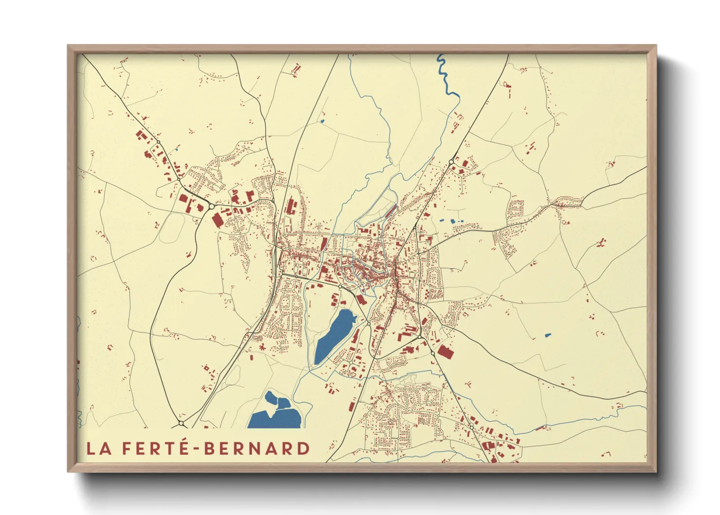 Une affiche de carte sur La Ferté-Bernard