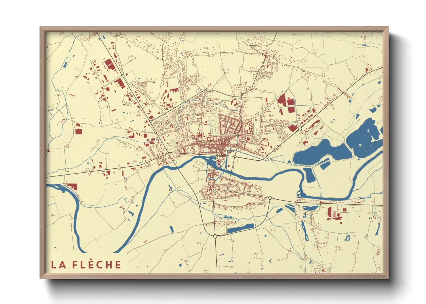 Une affiche de carte sur La Flèche