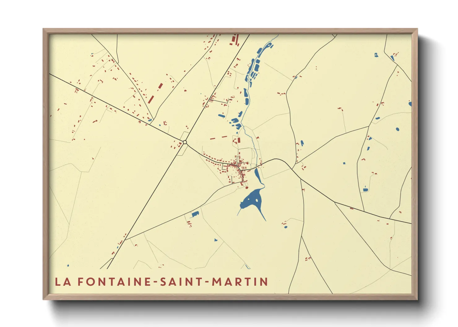 Une affiche de carte sur La Fontaine-Saint-Martin