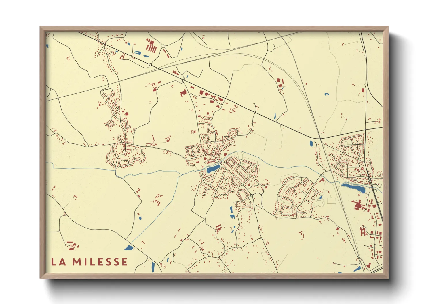 Une affiche de carte sur La Milesse