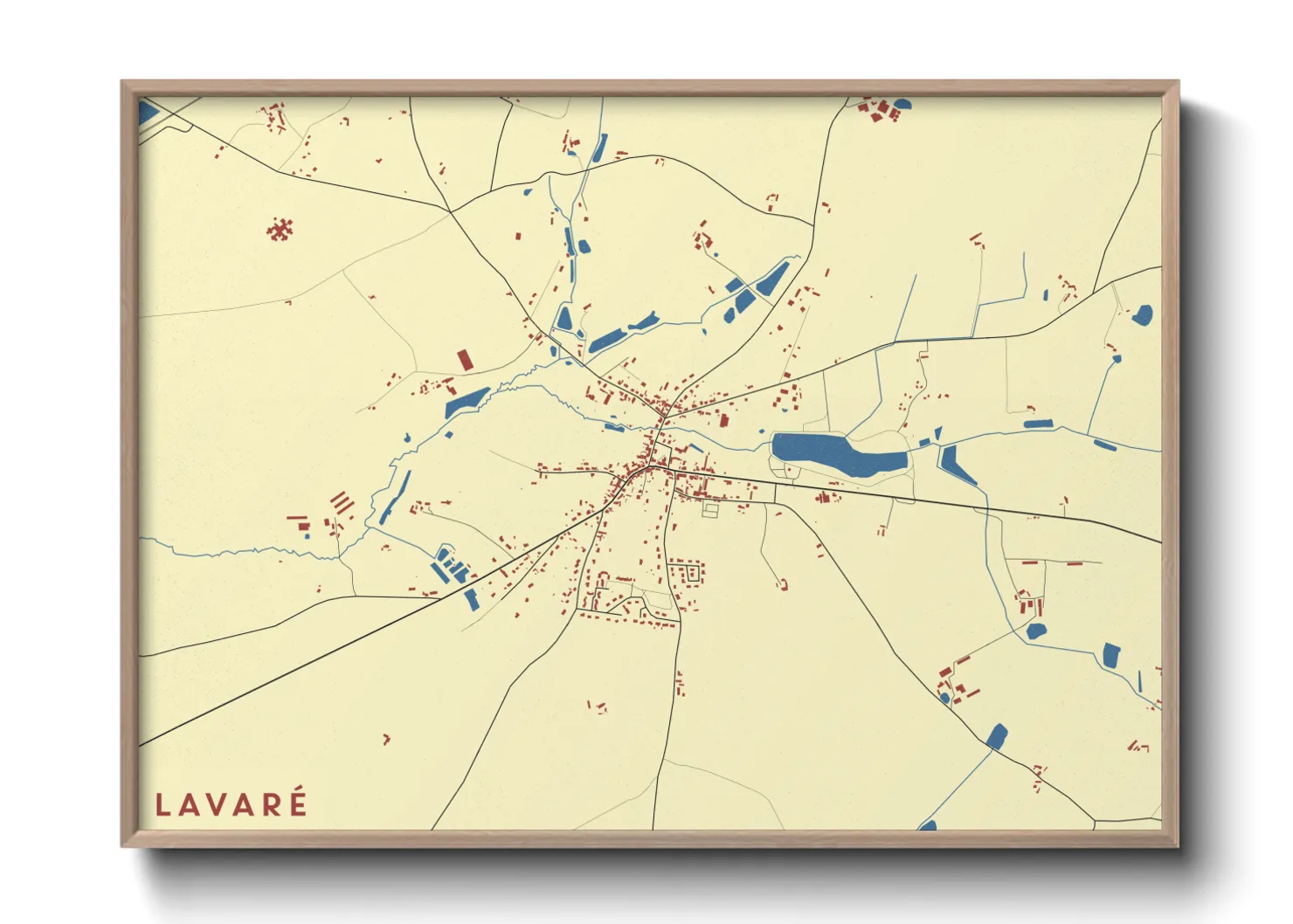 Une affiche de carte sur Lavaré