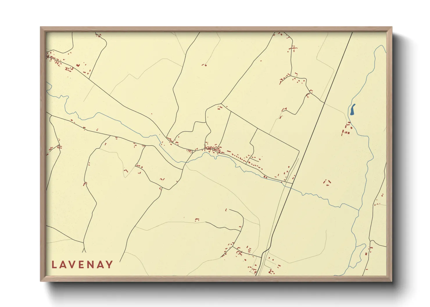 Une affiche de carte sur Lavenay