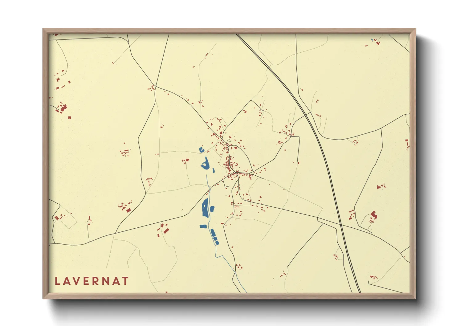 Une affiche de carte sur Lavernat