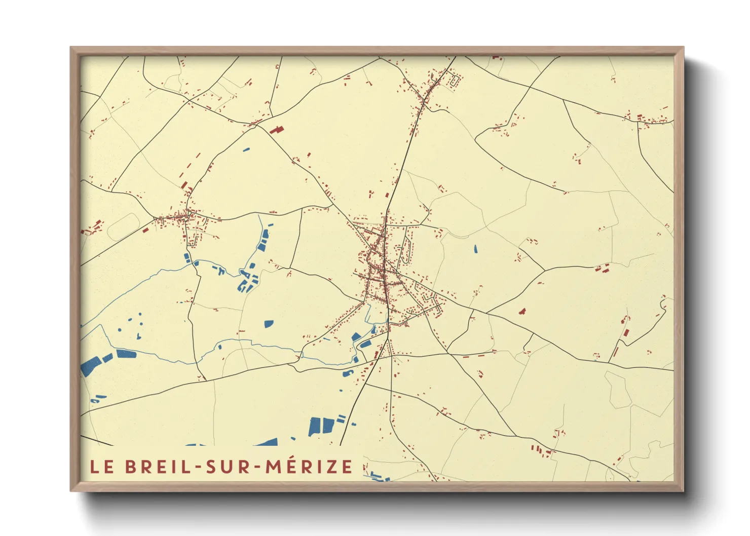 Une affiche de carte sur Le Breil-sur-Mérize