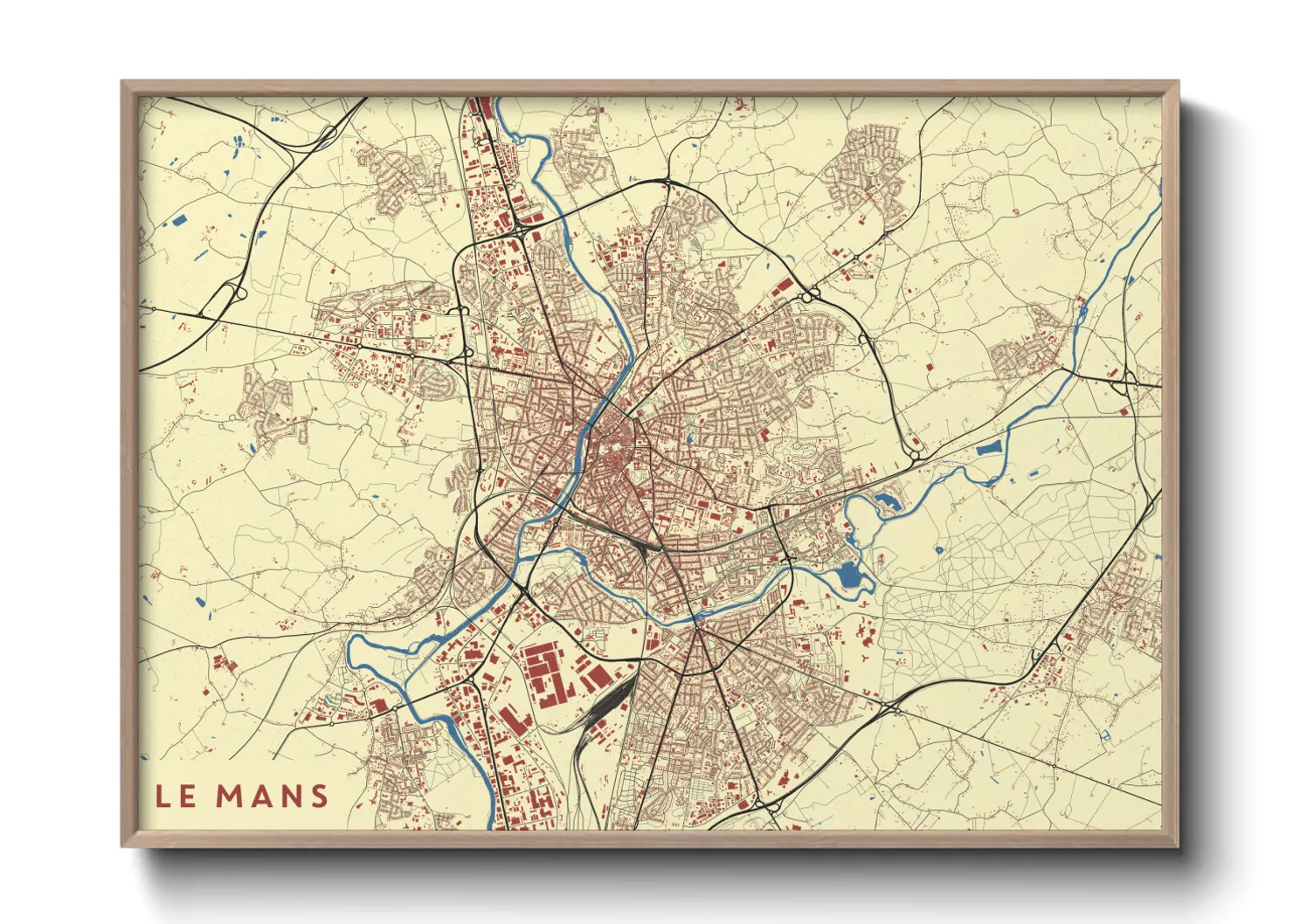 Une affiche de carte sur Le Mans