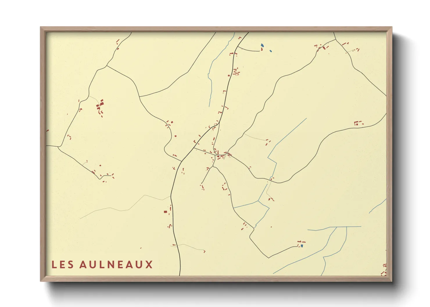 Une affiche de carte sur Les Aulneaux