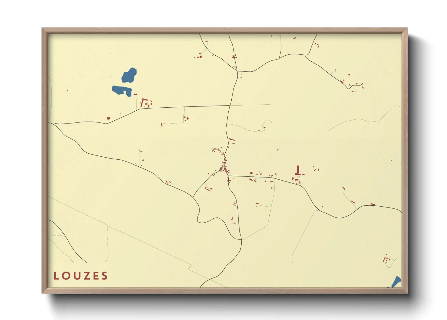 Une affiche de carte sur Louzes