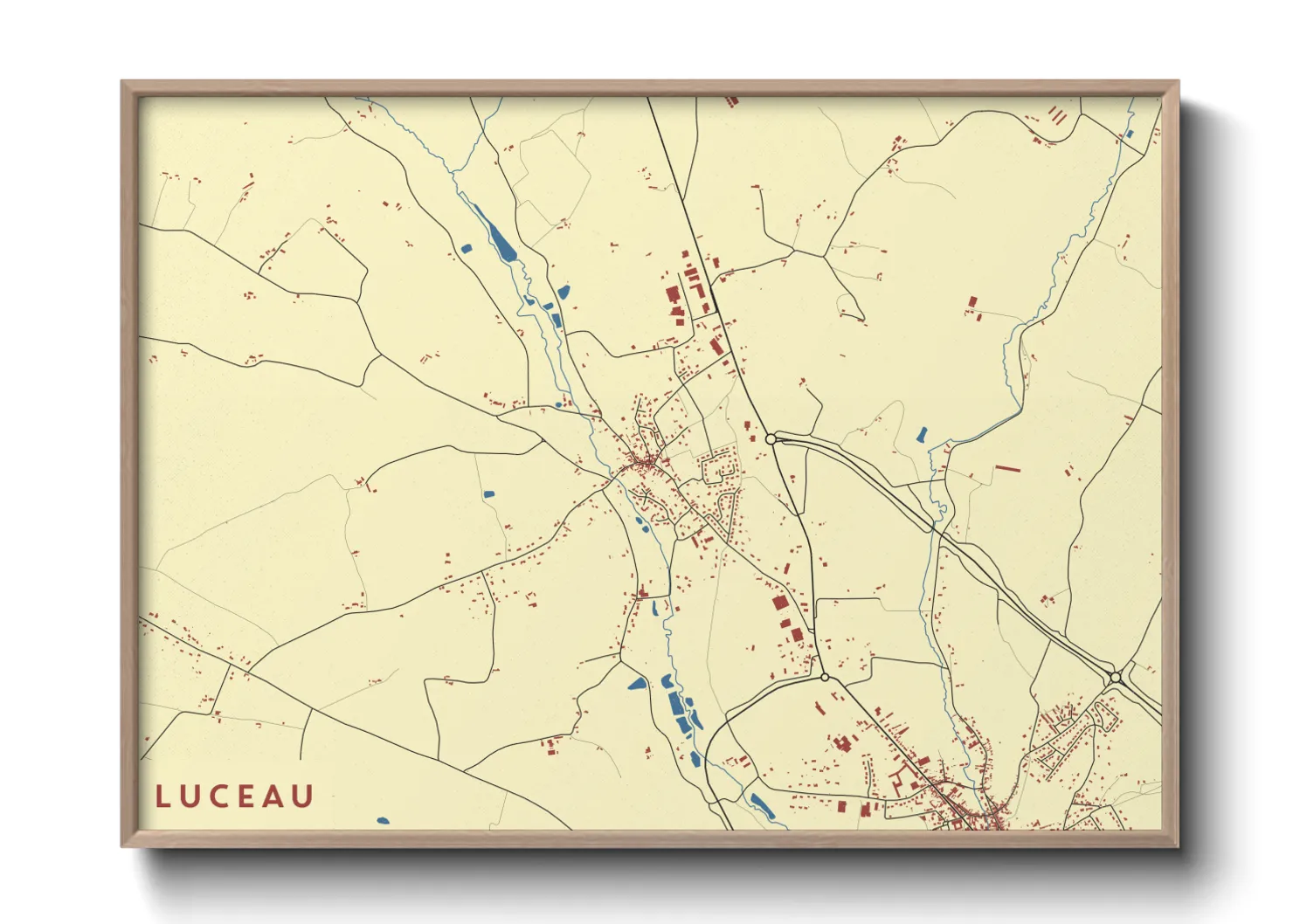 Une affiche de carte sur Luceau