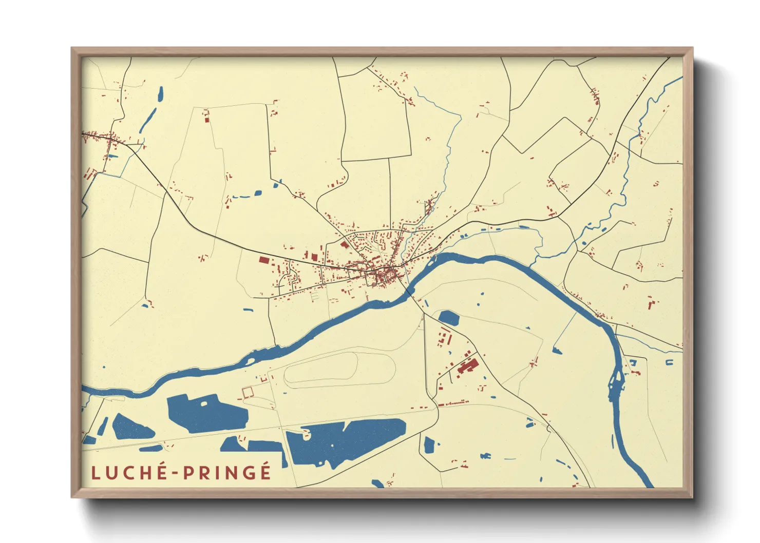 Une affiche de carte sur Luché-Pringé