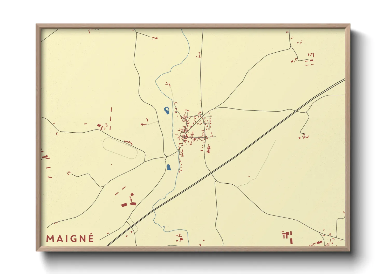 Une affiche de carte sur Maigné