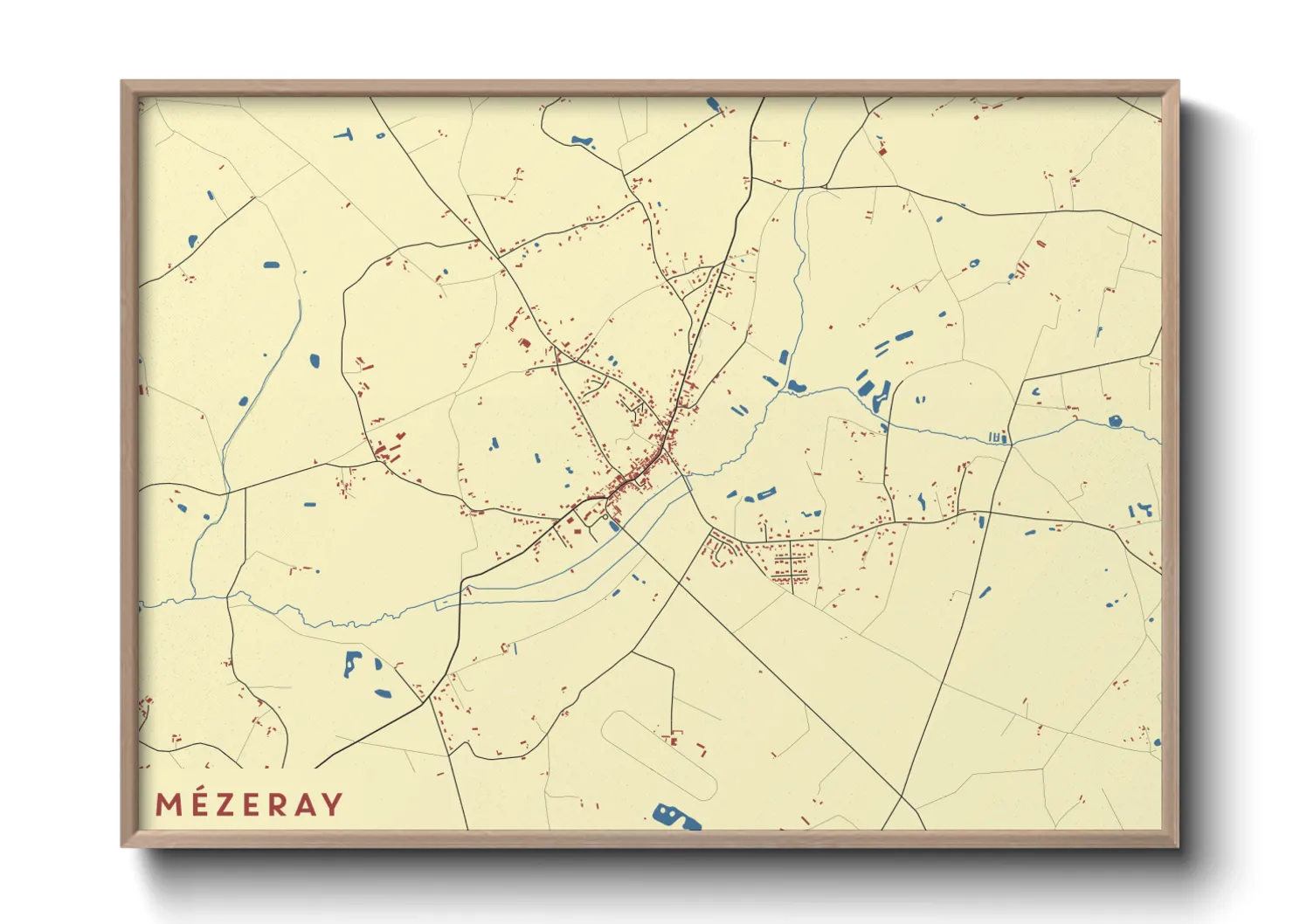 Une affiche de carte sur Mézeray