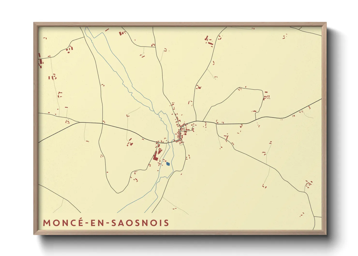 Une affiche de carte sur Moncé-en-Saosnois