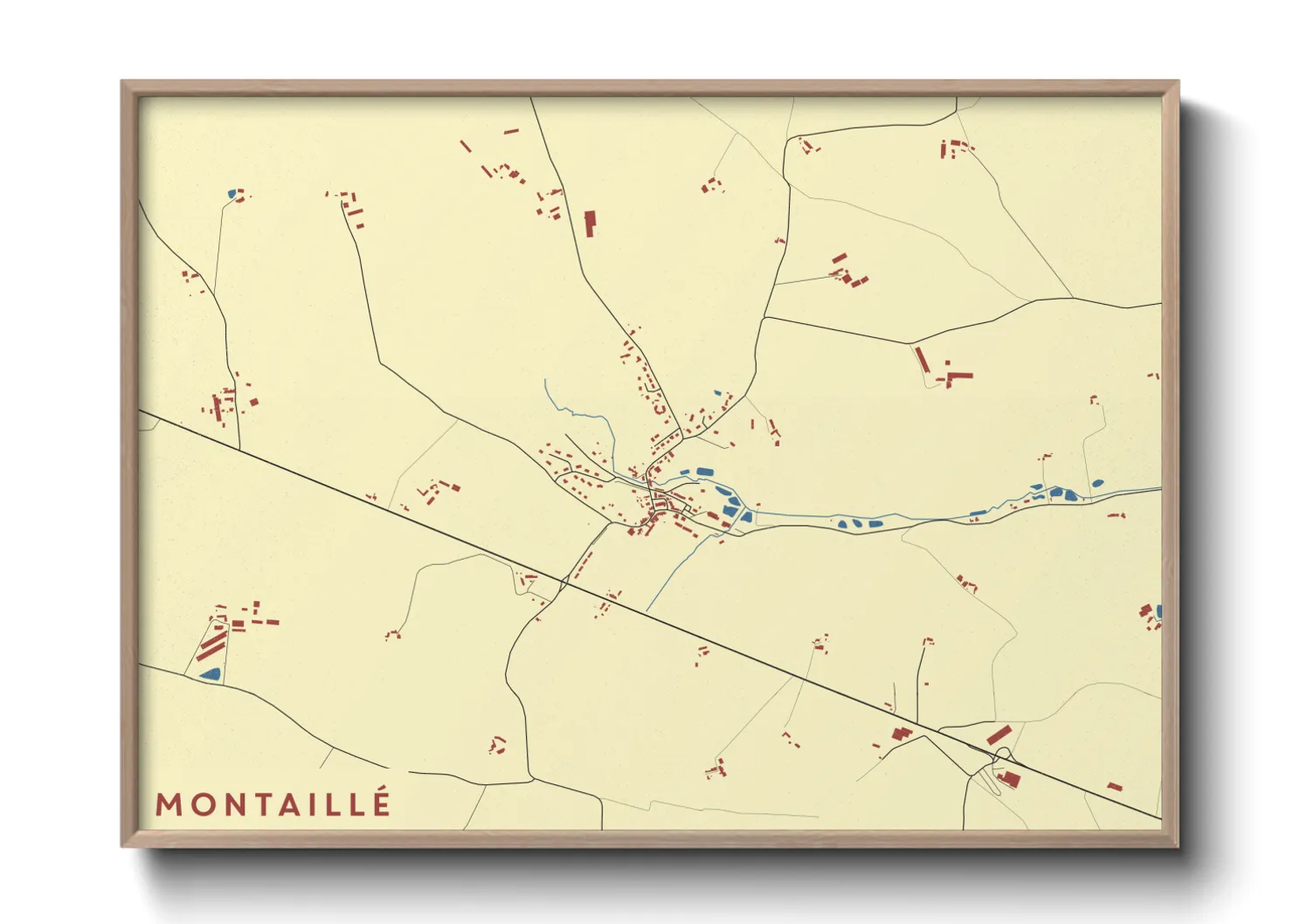 Une affiche de carte sur Montaillé