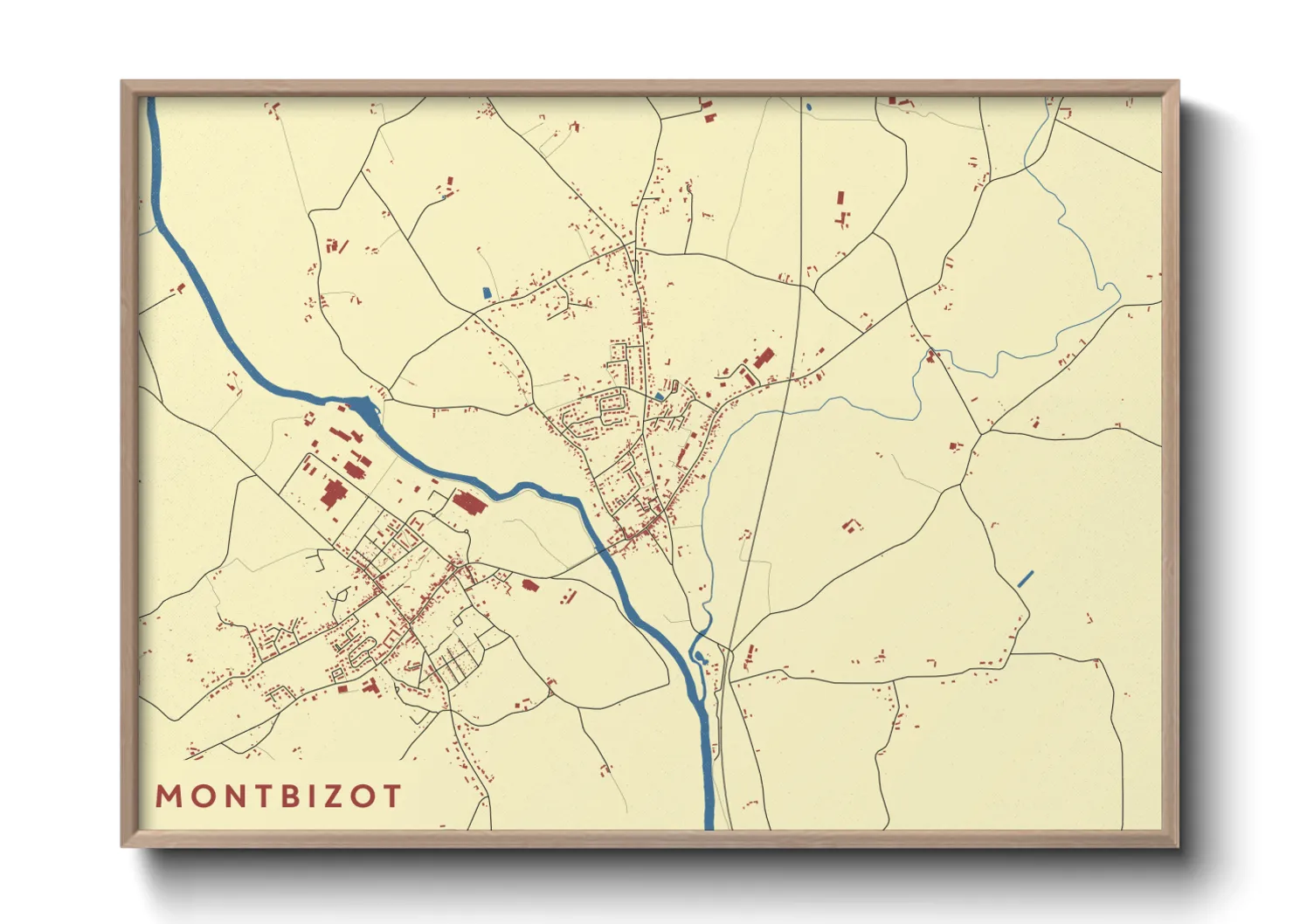 Une affiche de carte sur Montbizot