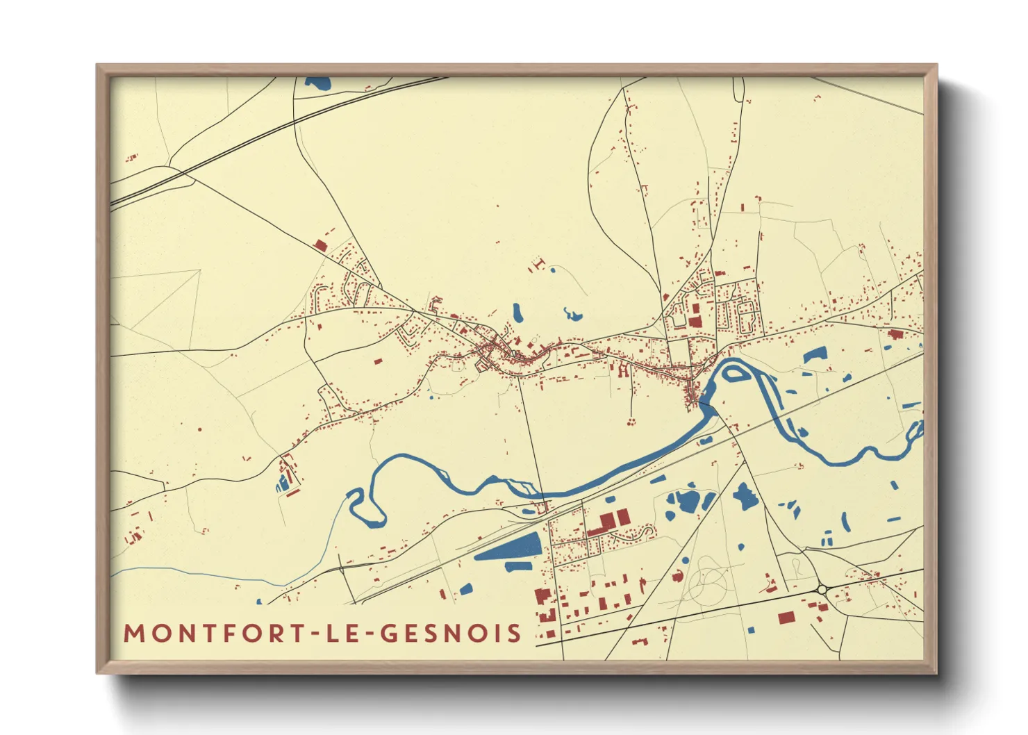 Une affiche de carte sur Montfort-le-Gesnois