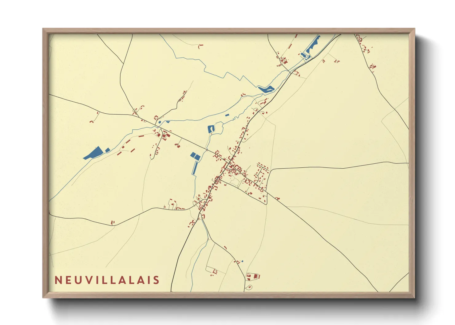 Une affiche de carte sur Neuvillalais