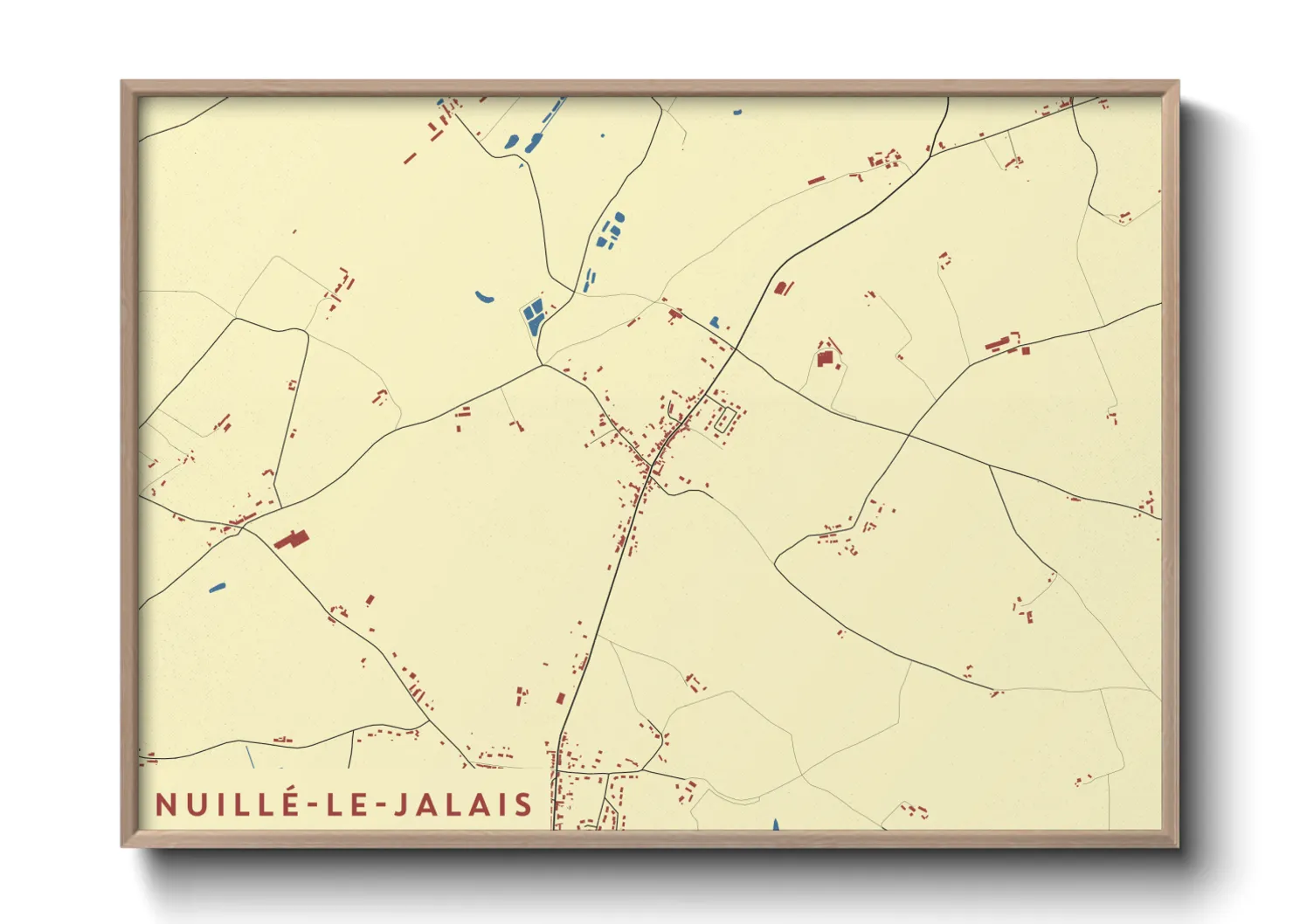 Une affiche de carte sur Nuillé-le-Jalais