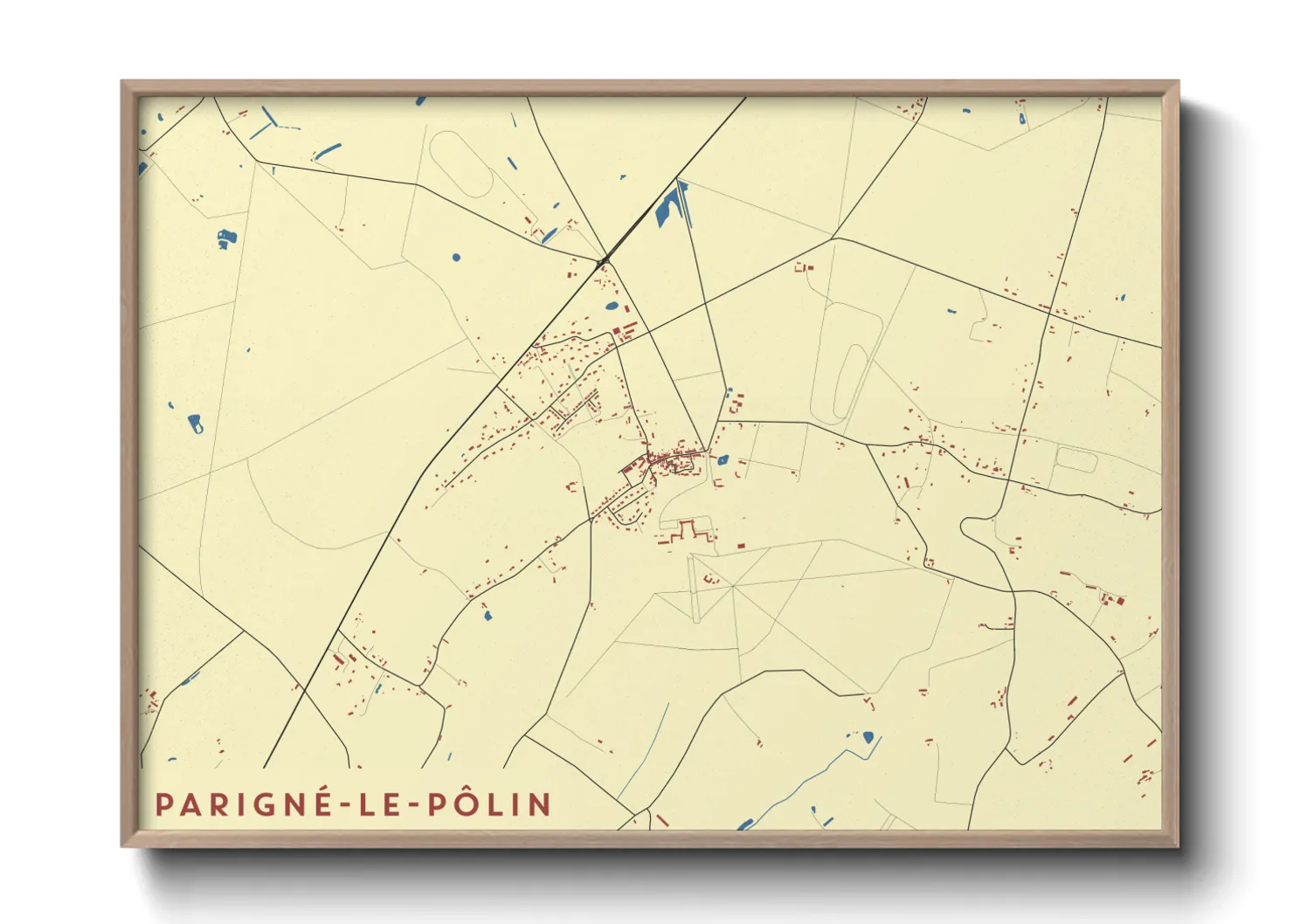 Une affiche de carte sur Parigné-le-Pôlin