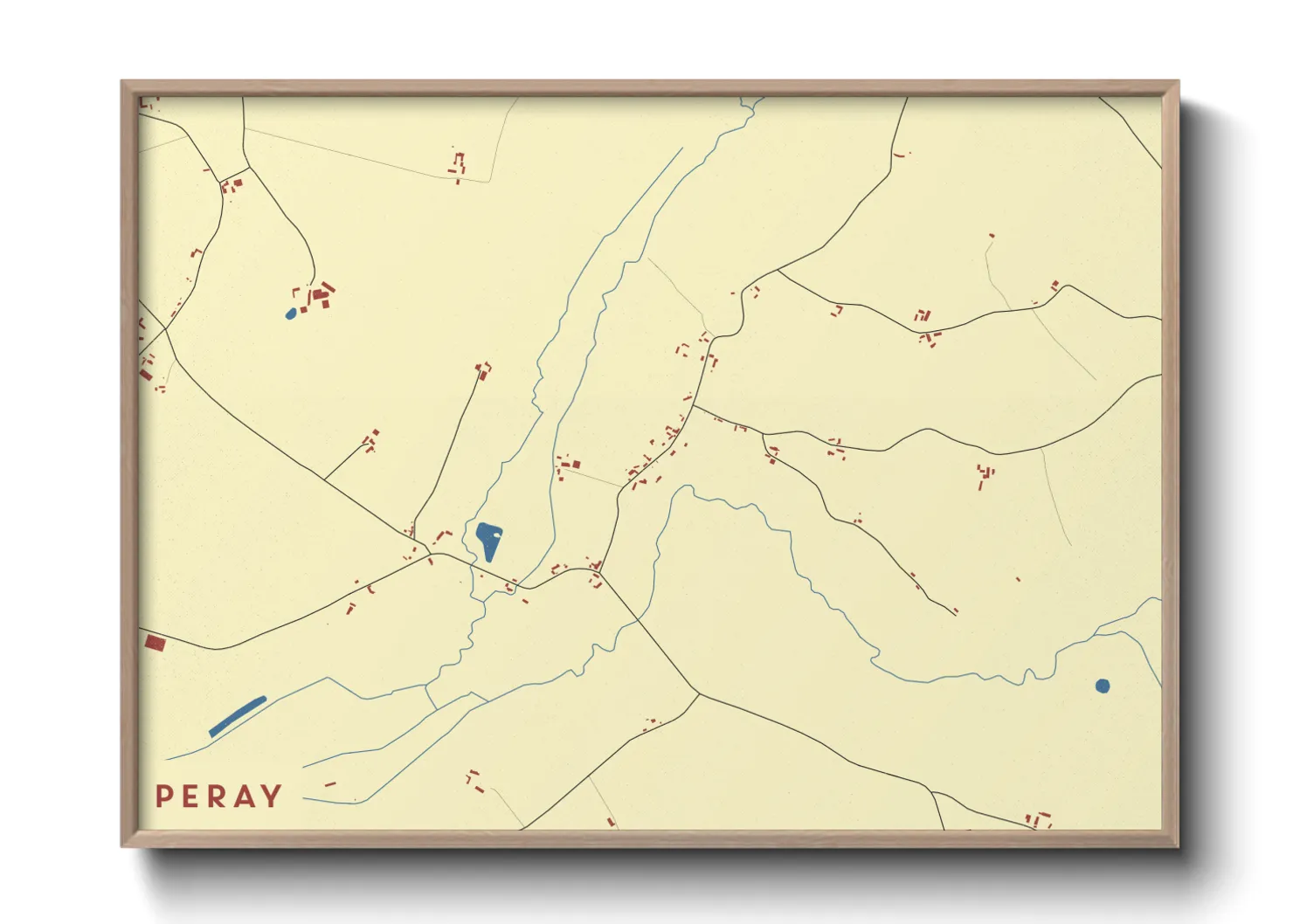 Une affiche de carte sur Peray