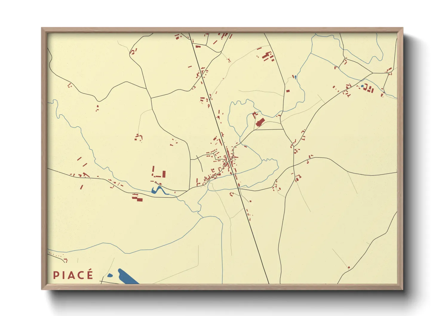 Une affiche de carte sur Piacé