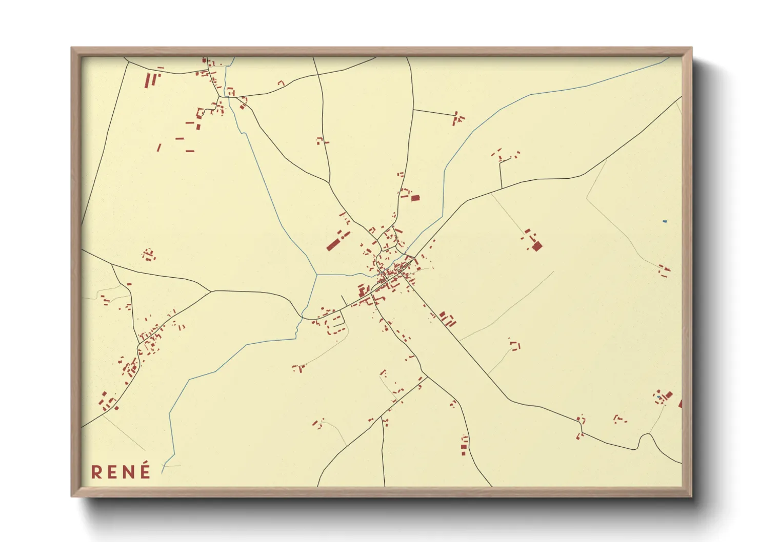 Une affiche de carte sur René