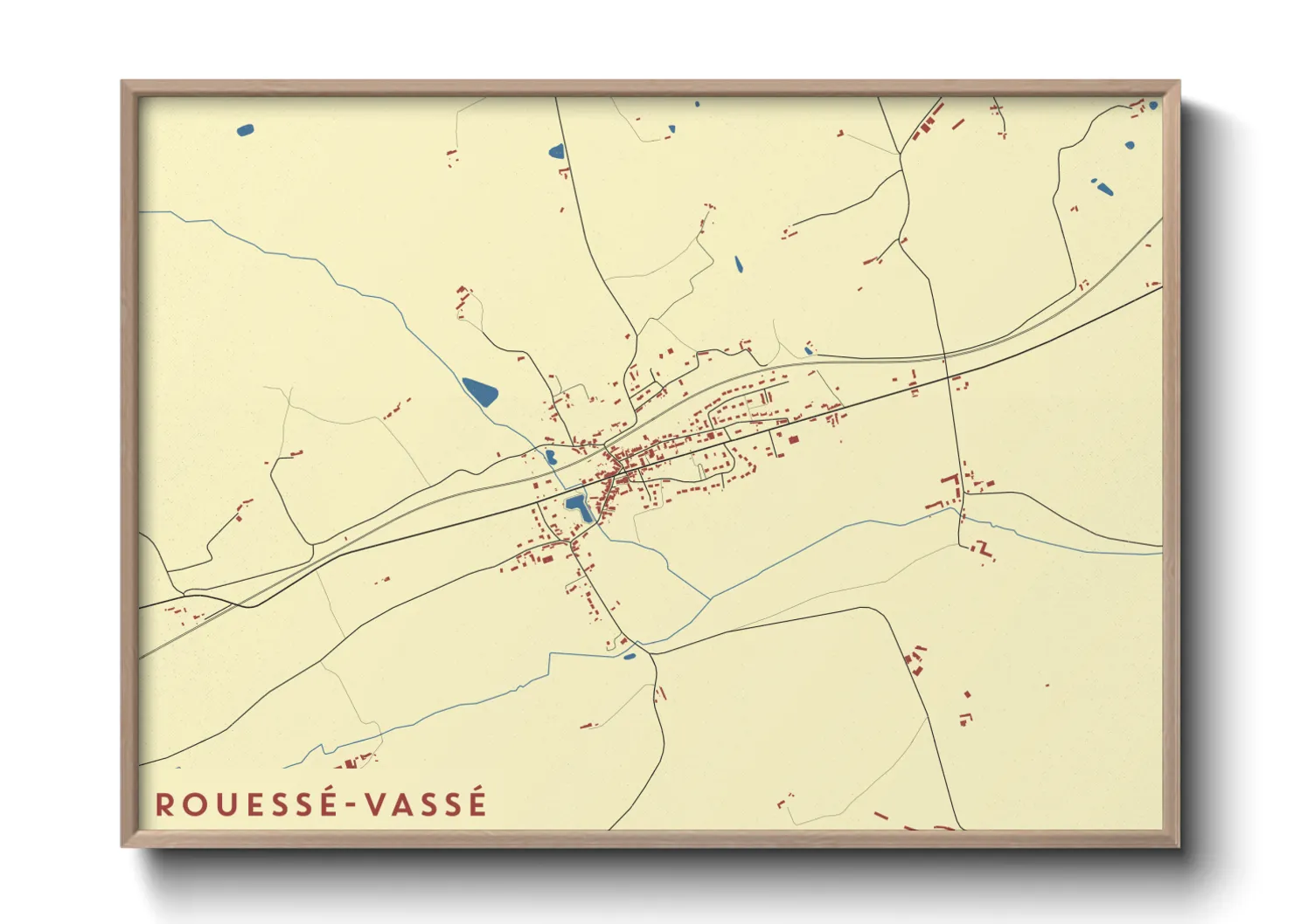 Une affiche de carte sur Rouessé-Vassé