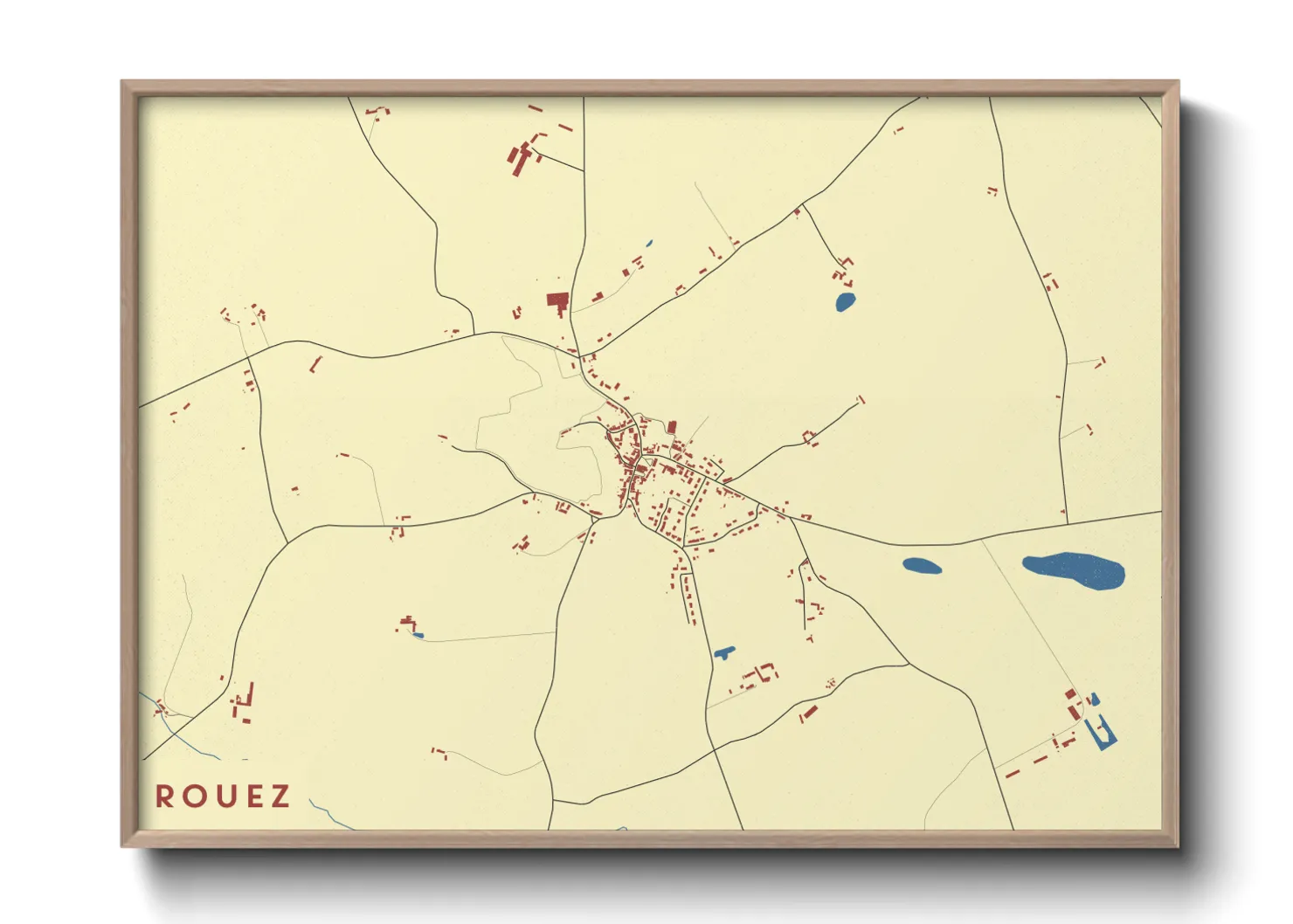Une affiche de carte sur Rouez