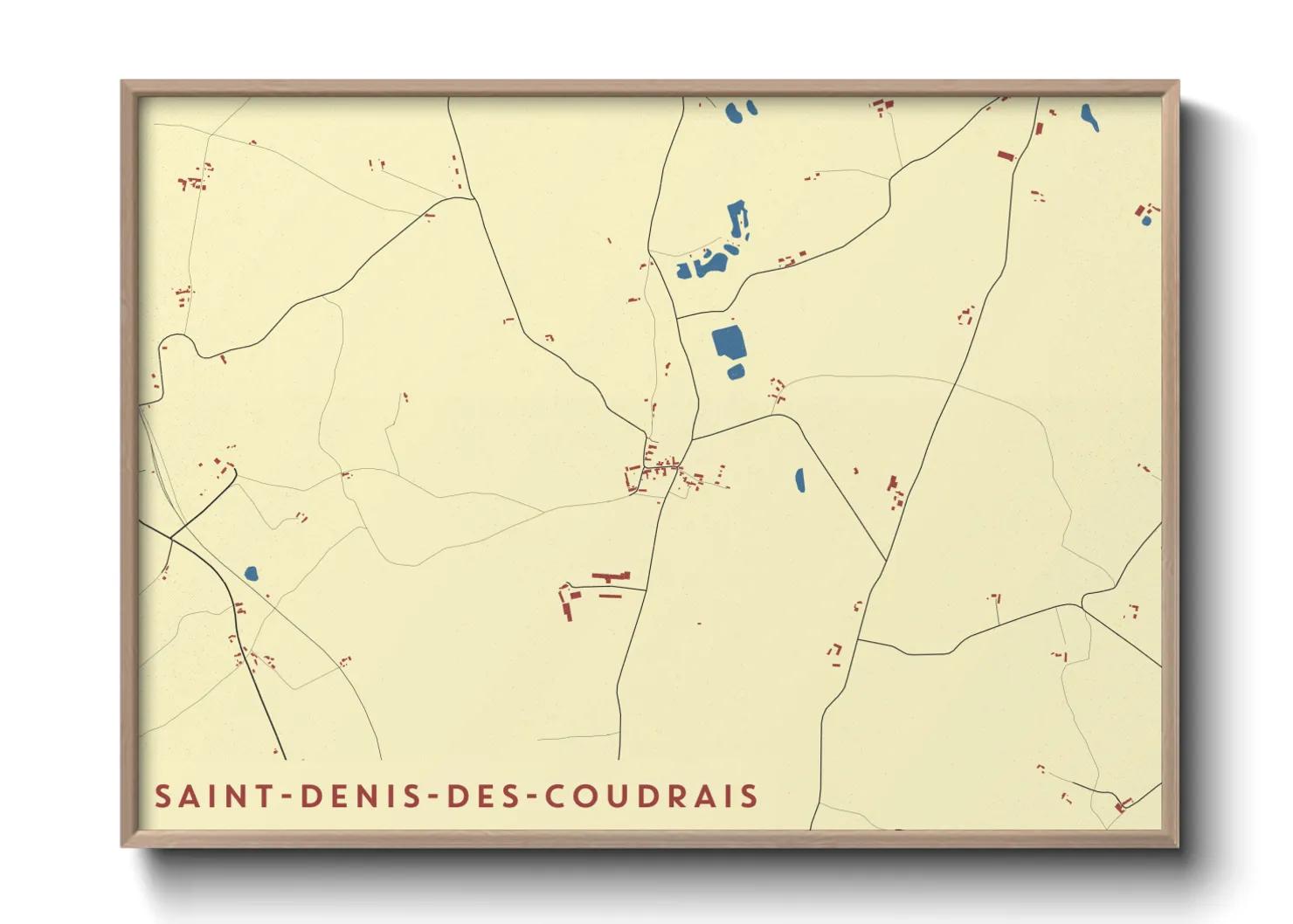 Une affiche de carte sur Saint-Denis-des-Coudrais