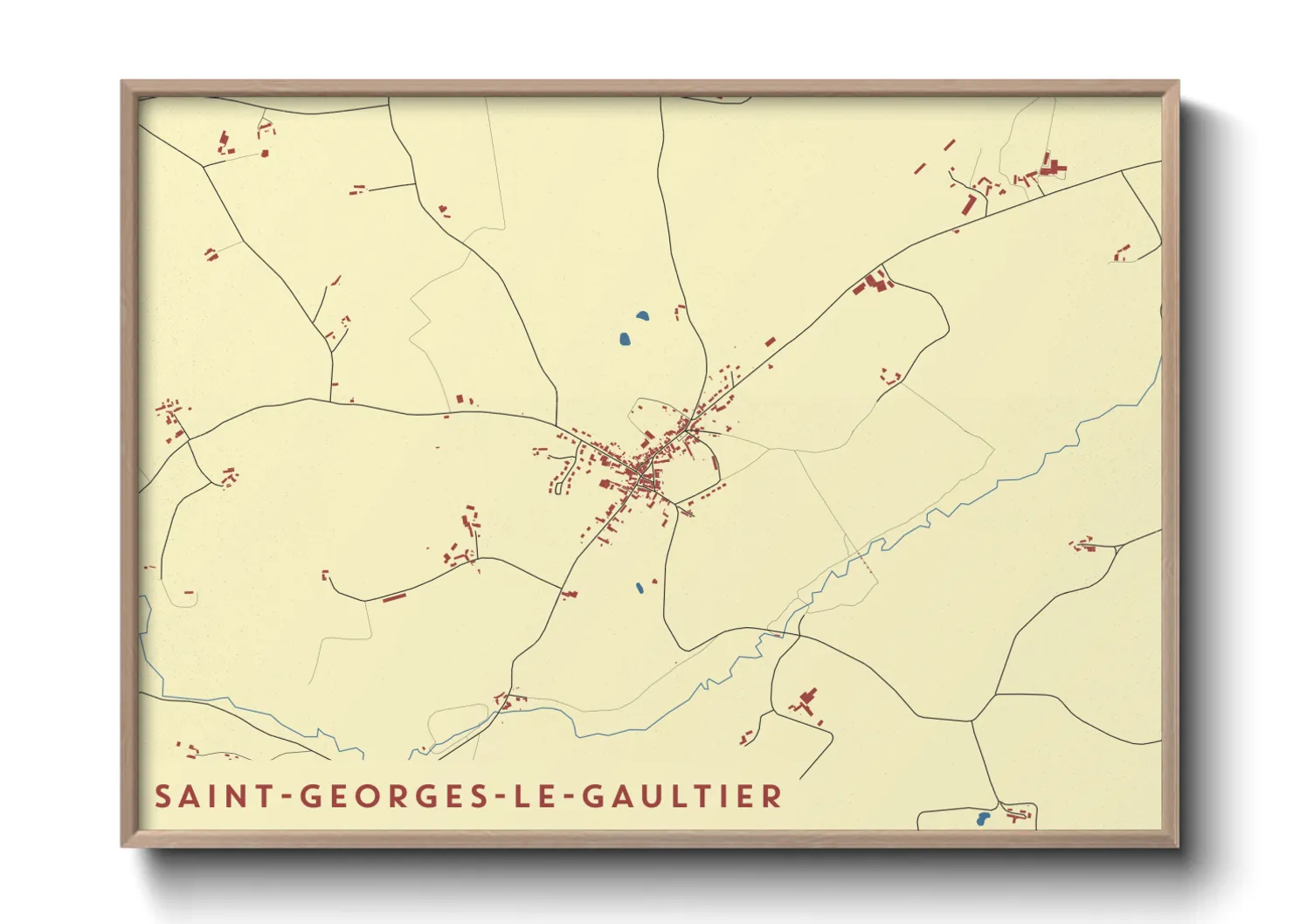 Une affiche de carte sur Saint-Georges-le-Gaultier