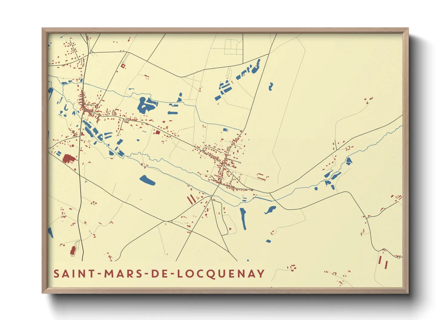 Une affiche de carte sur Saint-Mars-de-Locquenay