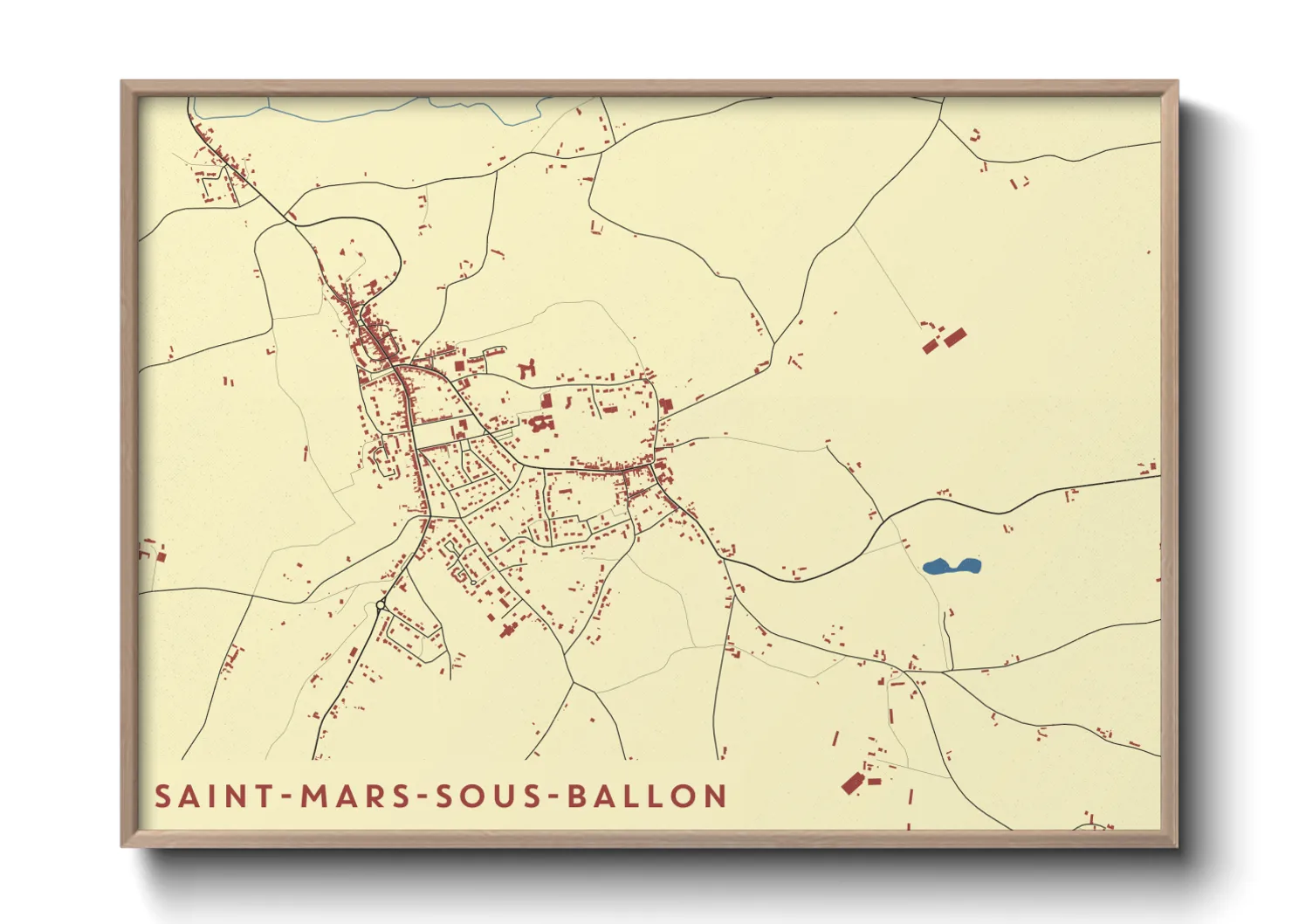 Une affiche de carte sur Saint-Mars-sous-Ballon