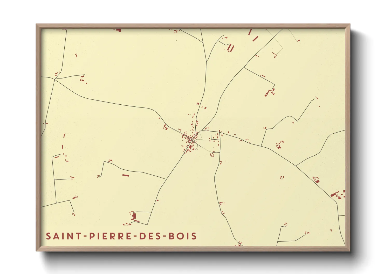 Une affiche de carte sur Saint-Pierre-des-Bois