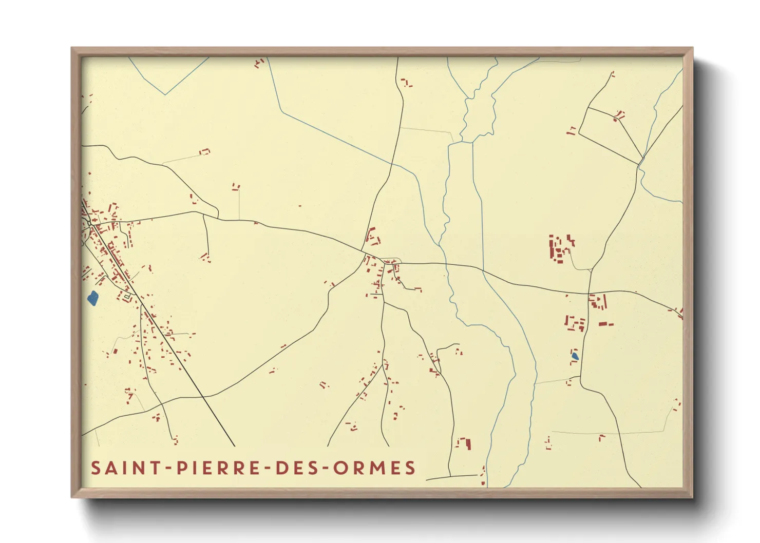 Une affiche de carte sur Saint-Pierre-des-Ormes
