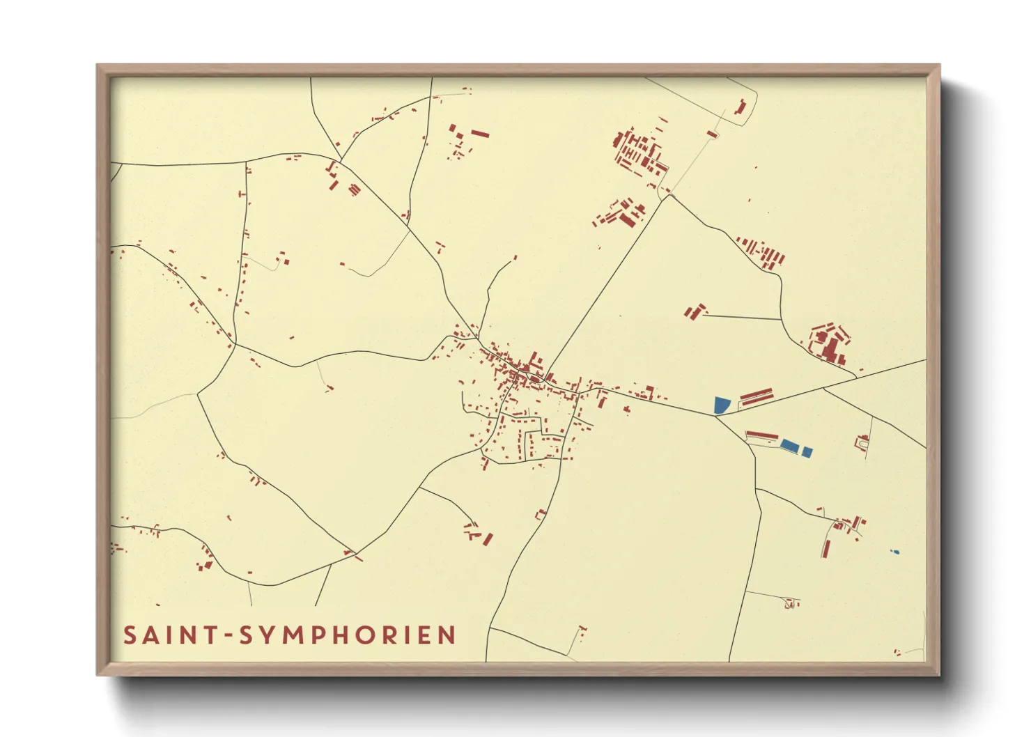 Une affiche de carte sur Saint-Symphorien