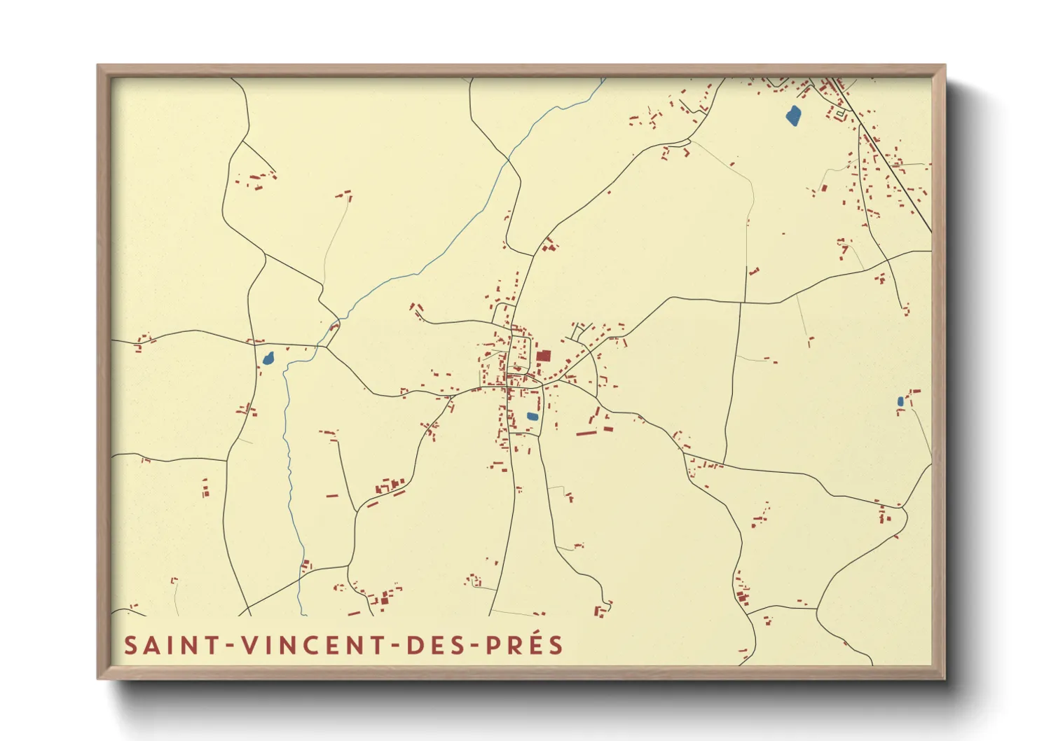 Une affiche de carte sur Saint-Vincent-des-Prés