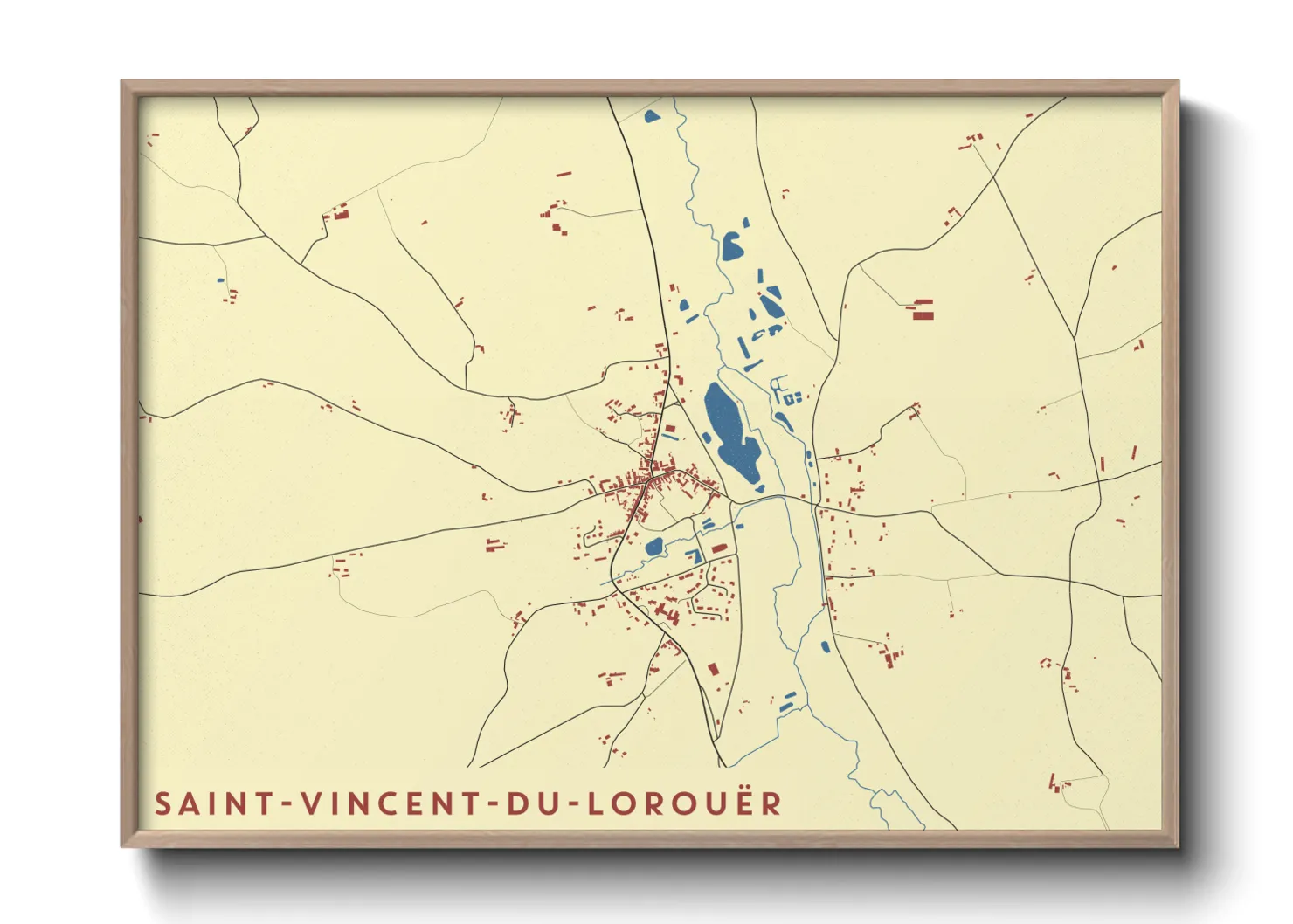 Une affiche de carte sur Saint-Vincent-du-Lorouër
