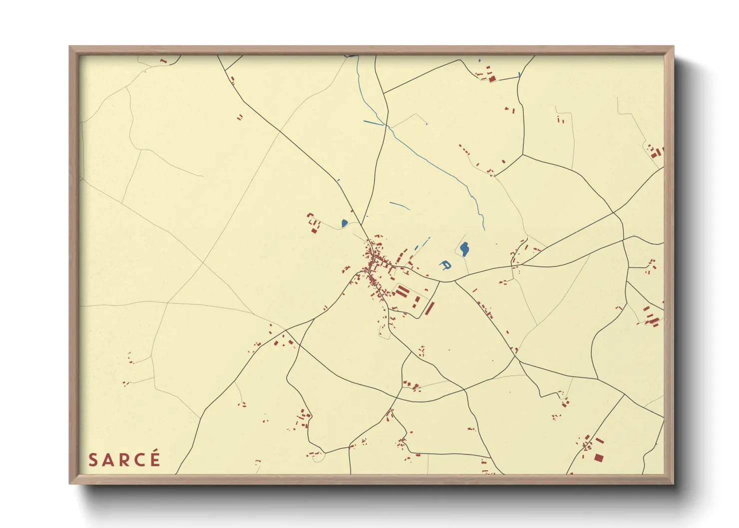 Une affiche de carte sur Sarcé
