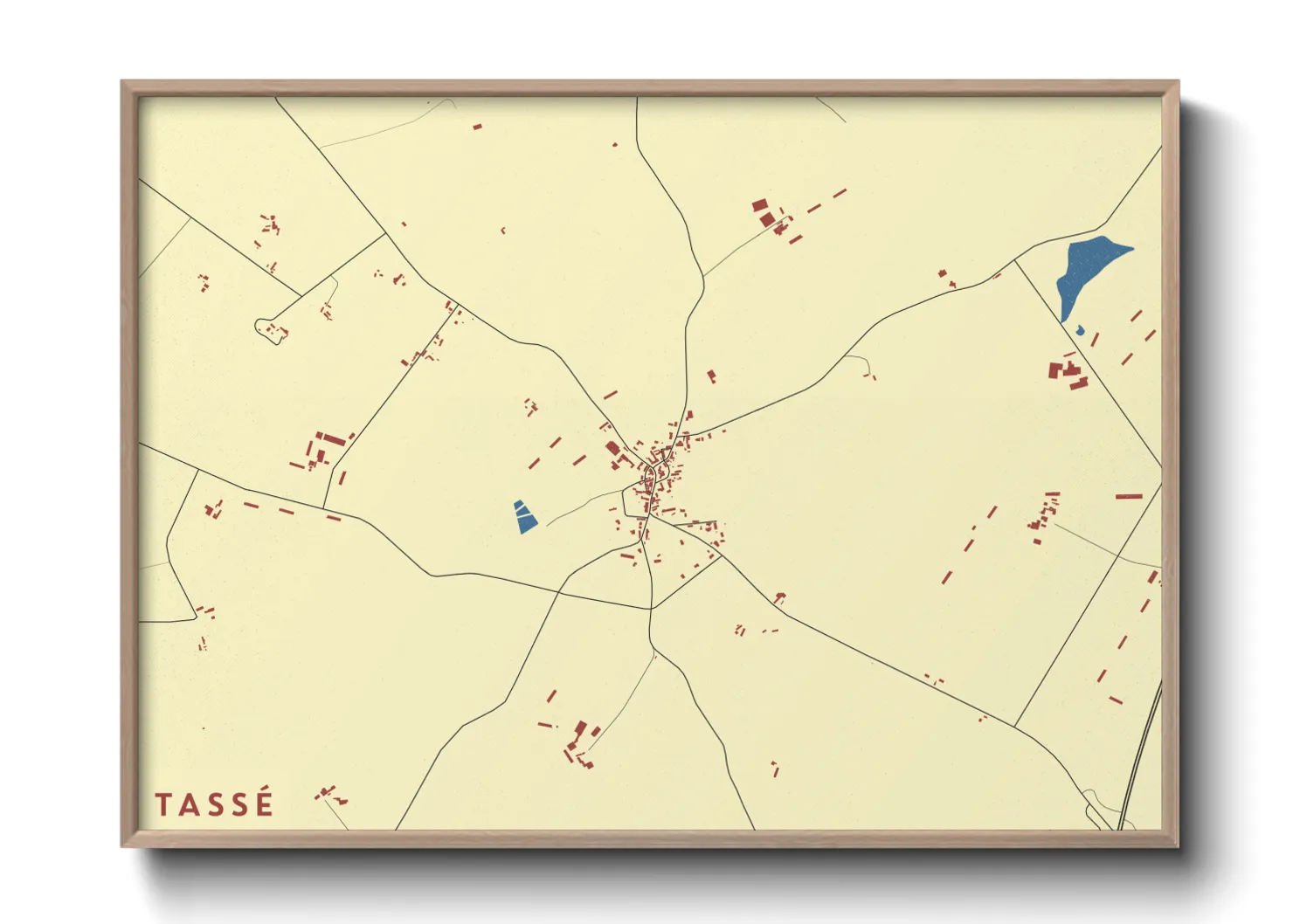 Une affiche de carte sur Tassé