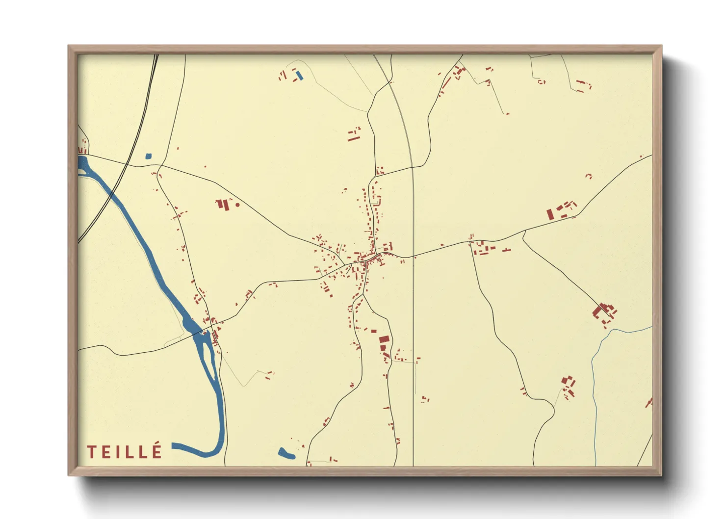 Une affiche de carte sur Teillé