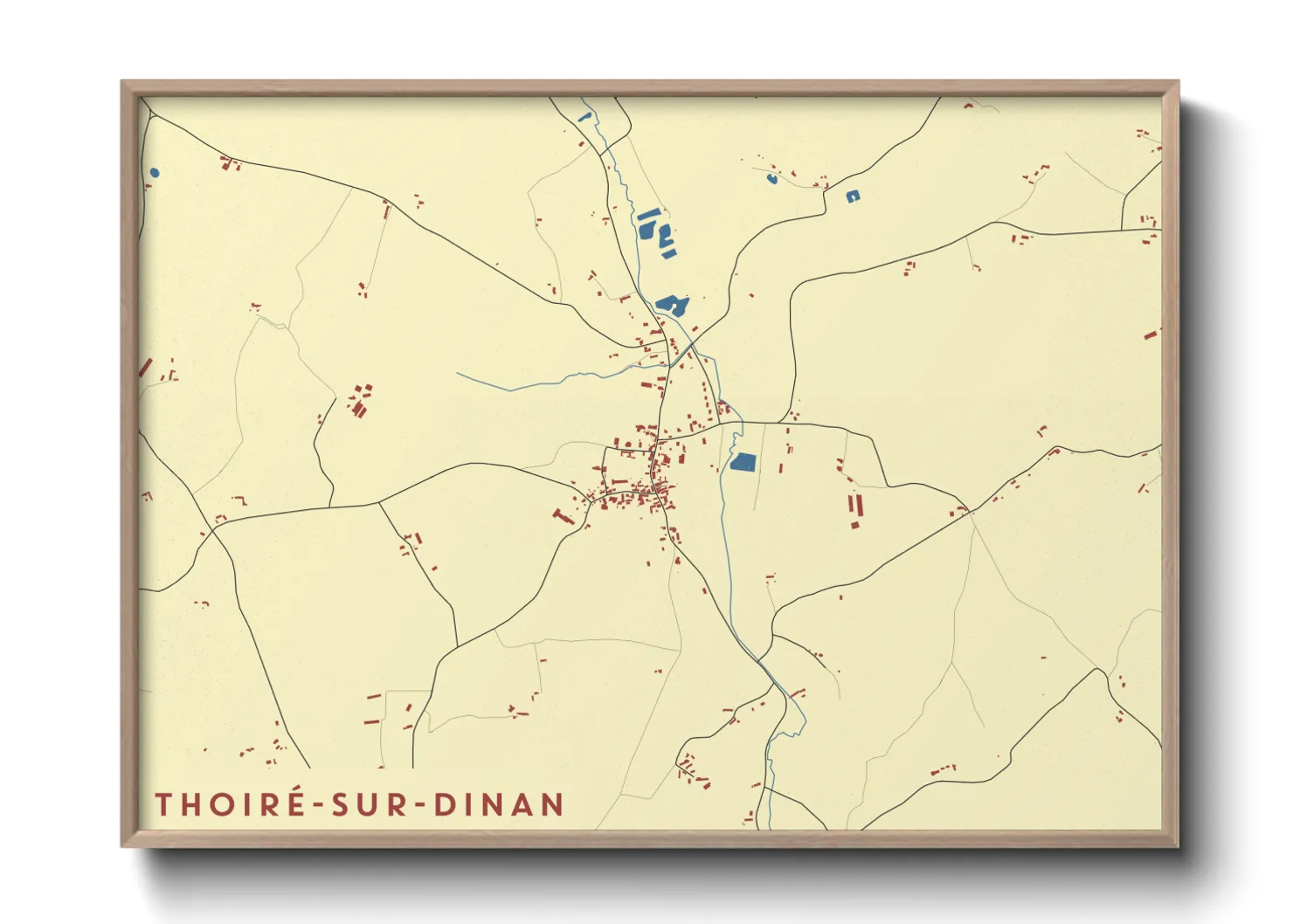 Une affiche de carte sur Thoiré-sur-Dinan