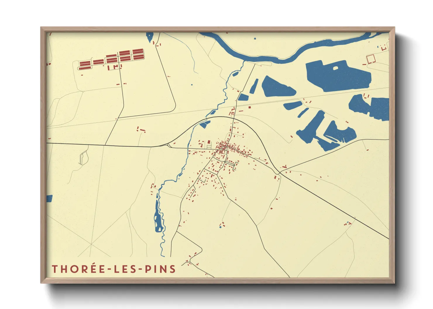 Une affiche de carte sur Thorée-les-Pins