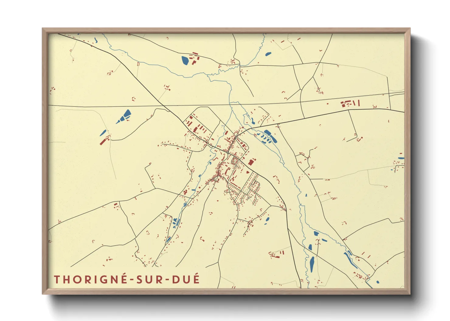 Une affiche de carte sur Thorigné-sur-Dué