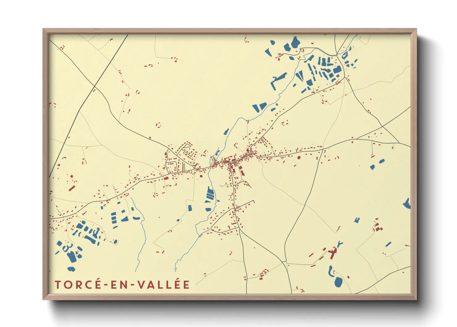 Une affiche de carte sur Torcé-en-Vallée