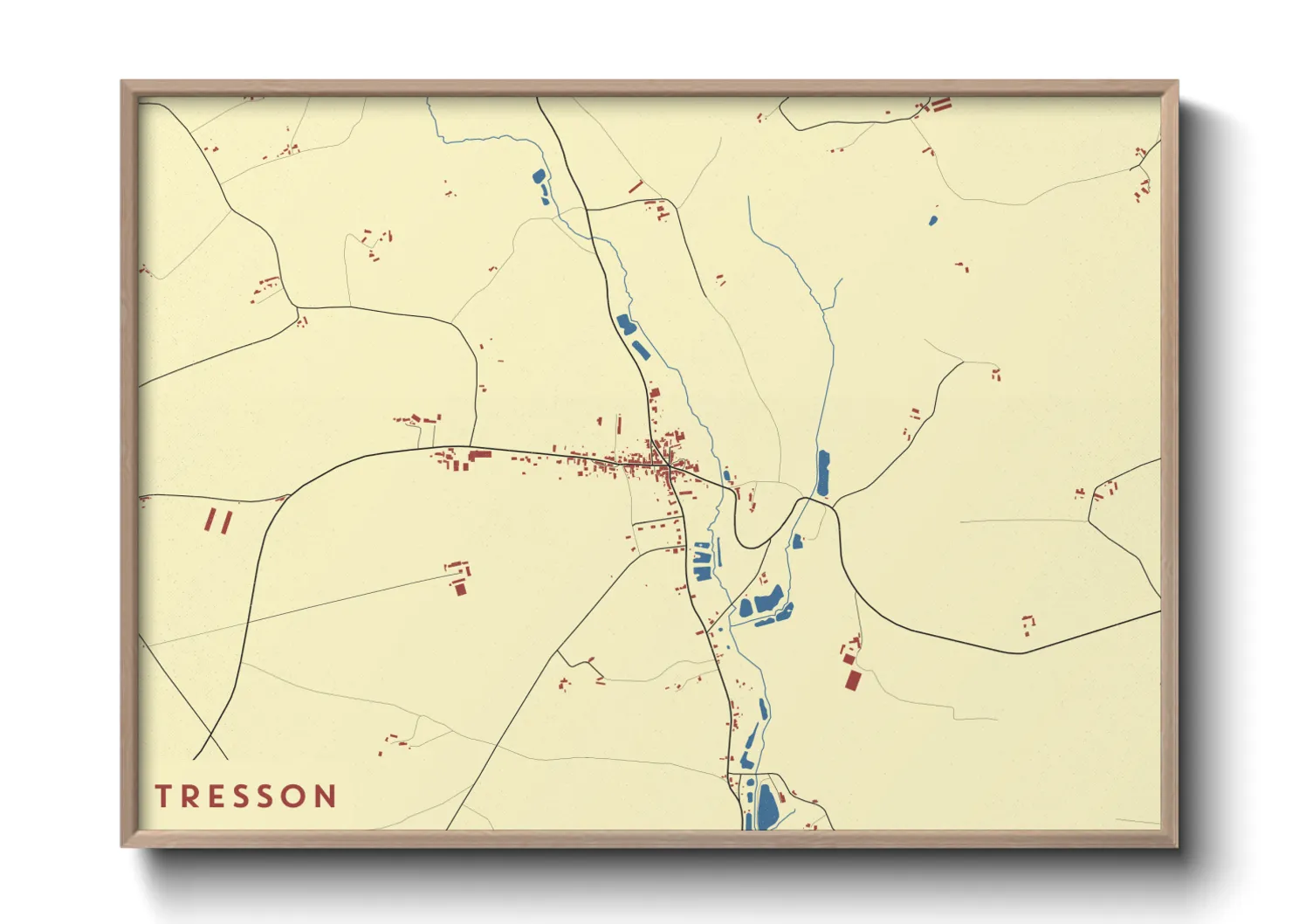 Une affiche de carte sur Tresson