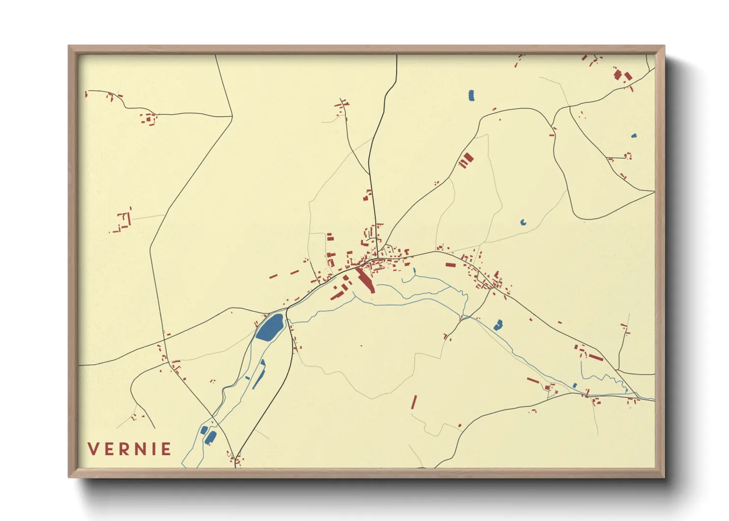 Une affiche de carte sur Vernie