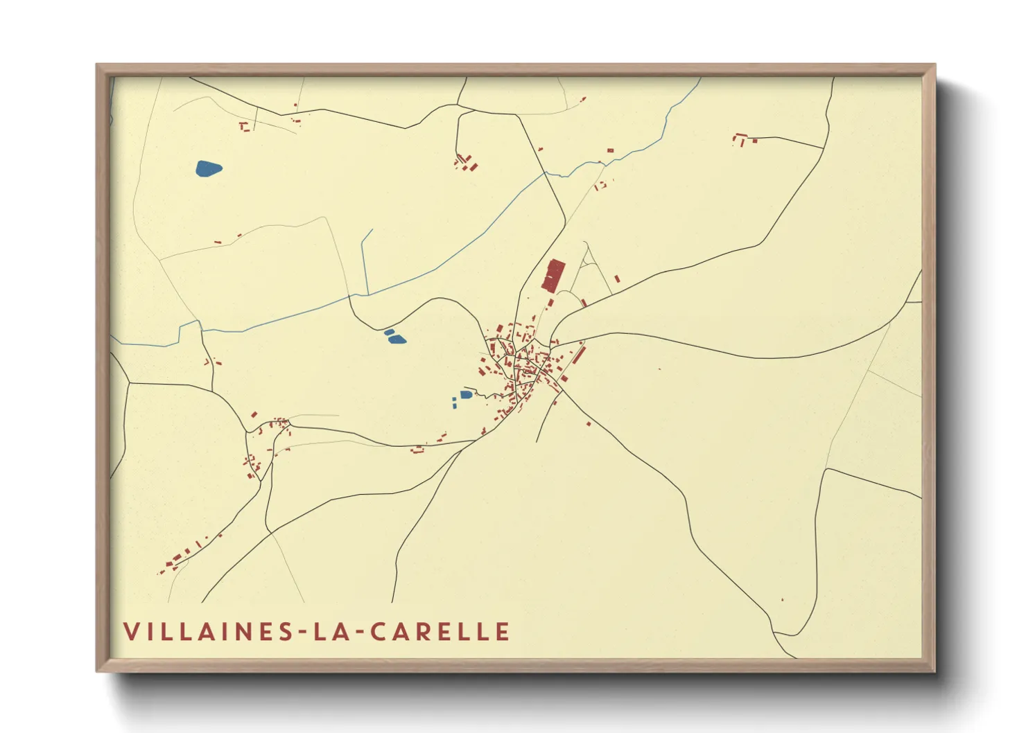 Une affiche de carte sur Villaines-la-Carelle