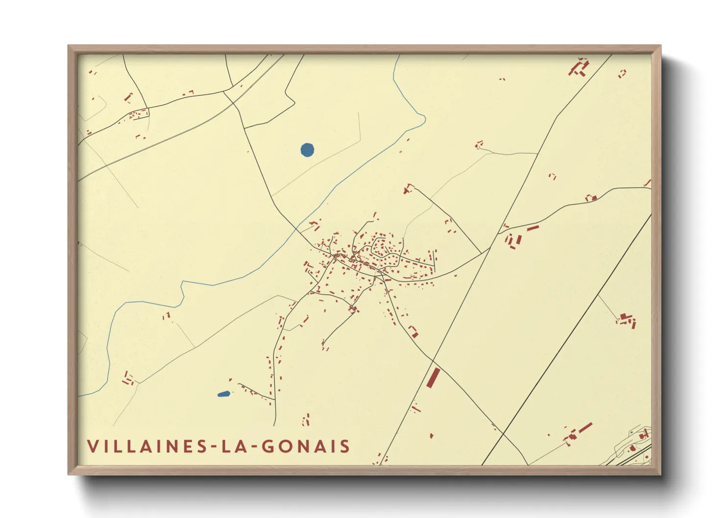 Une affiche de carte sur Villaines-la-Gonais
